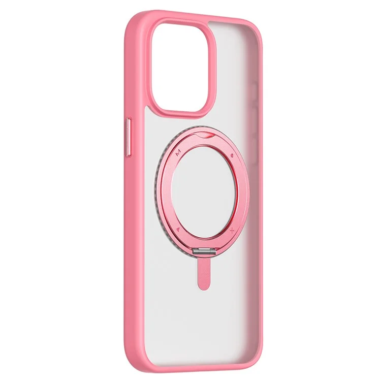MOMAX For iPhone 15 Pro Case Compatible with MagSafe Matte Phone Cover Kickstand Protector - Pink