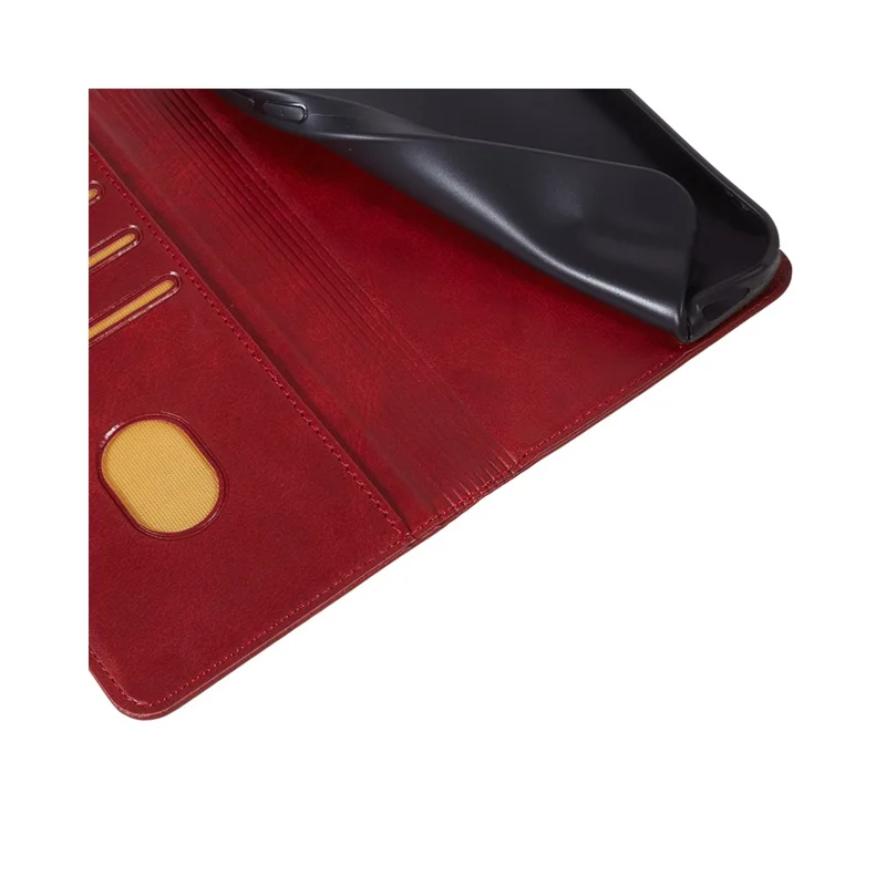 For Samsung Galaxy A15 5G Case Calf Texture Stand Wallet PU Leather Phone Cover - Red