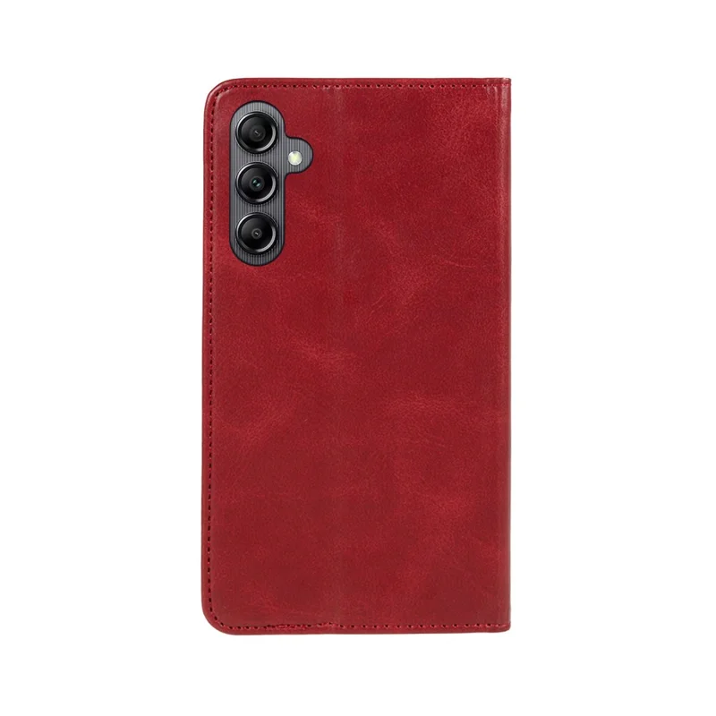 For Samsung Galaxy A15 5G Case Calf Texture Stand Wallet PU Leather Phone Cover - Red