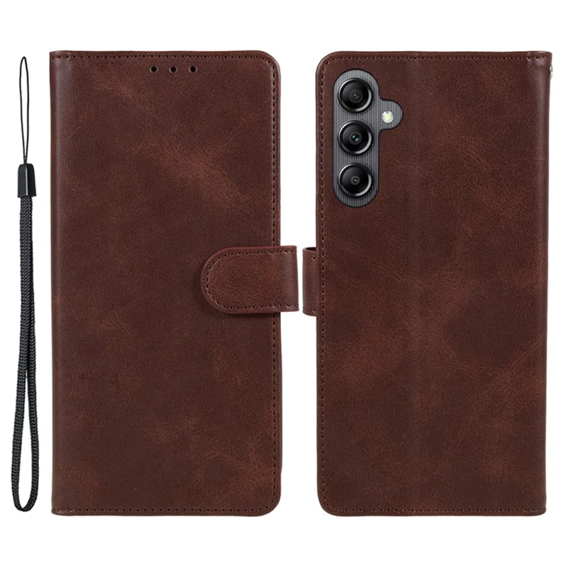 For Samsung Galaxy A15 5G Case Shockproof Leather Phone Cover Magnetic Wallet Stand Shell - Brown