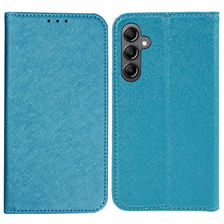 Para Samsung Galaxy A15 4G Case Anti-Scratch Stand Phone Cover PU Leather Wallet - Azul Céu