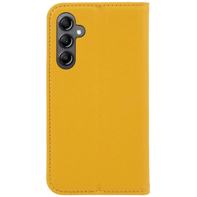 For Samsung Galaxy A15 4G Case Anti-Scratch Stand Phone Cover PU Leather Wallet - Yellow