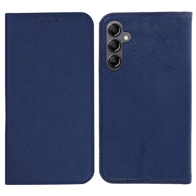 For Samsung Galaxy A15 4G Case Anti-Scratch Stand Phone Cover PU Leather Wallet - Dark Blue