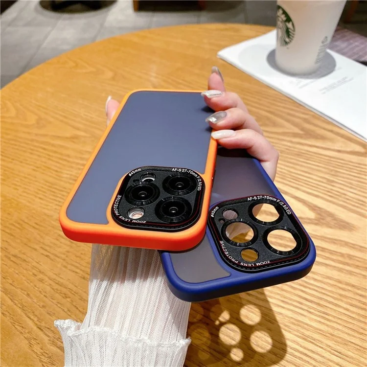 For iPhone 15 Pro Case Precise Cutout TPU+PC Anti-drop Mobile Phone Back Cover - Black