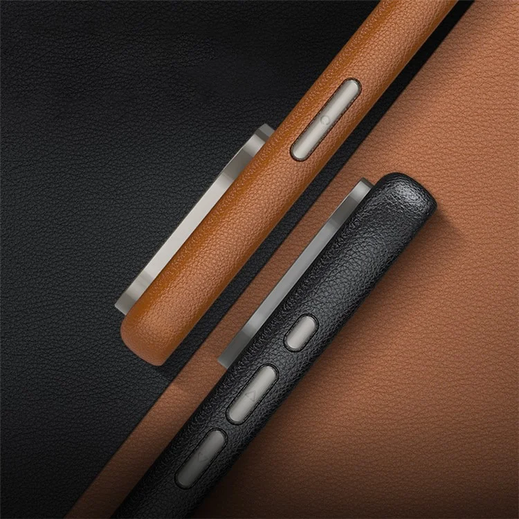 Compatibile con MagSafe per iPhone 15 Pro Max Custodia in pelle PU + TPU anti-graffio Copertura posteriore del telefono cellulare - Nero