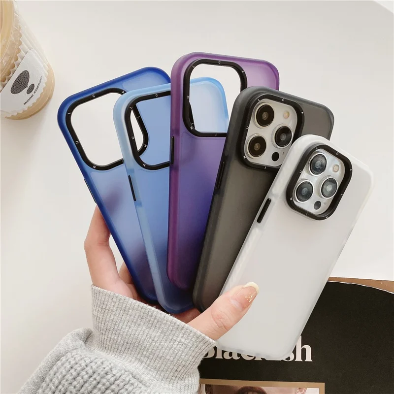 For iPhone 15 Pro Case Shockproof TPU+PC Hybrid Phone Back Cover - Dark Purple