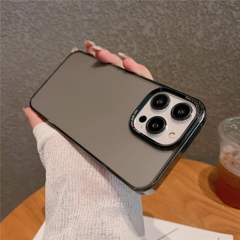 Obudowa VOERO na iPhone'a 14 Pro, odporna na zarysowania, PC+szkło hartowane, matowa obudowa na telefon - Czarny