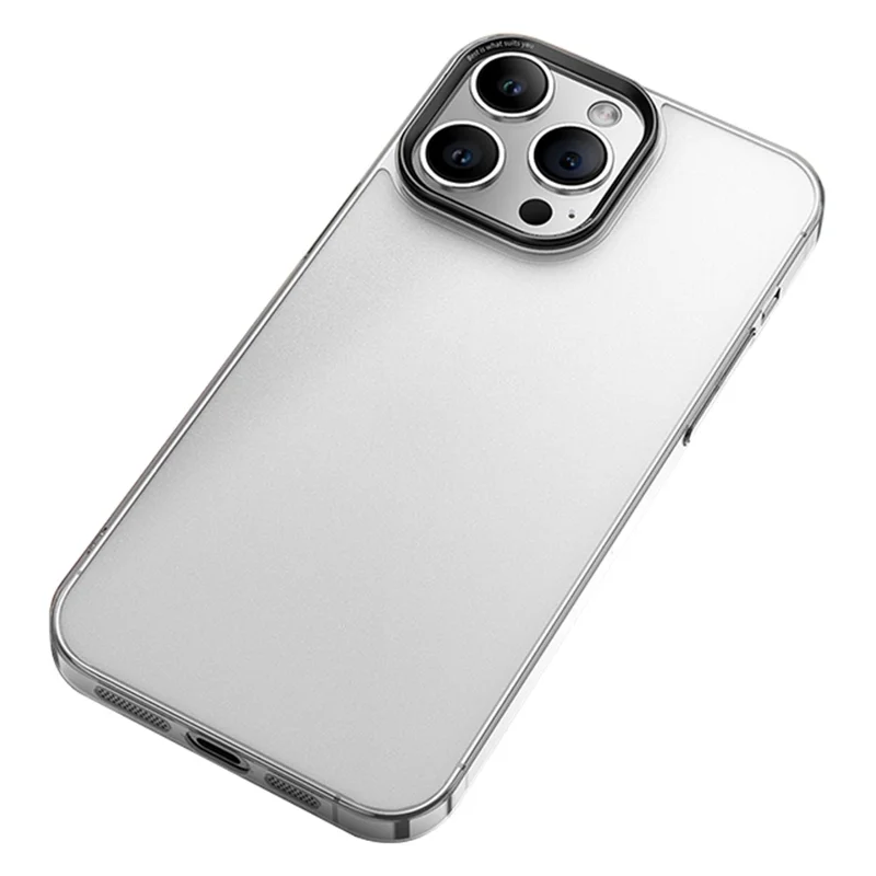 VOERO For iPhone 15 Pro Max Matte Cover PC+Tempered Glass Anti-Slip Phone Case - Transparent