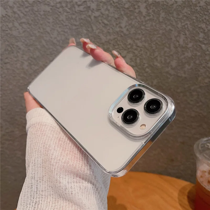 VOERO For iPhone 15 Pro Max Matte Cover PC+Tempered Glass Anti-Slip Phone Case - Transparent