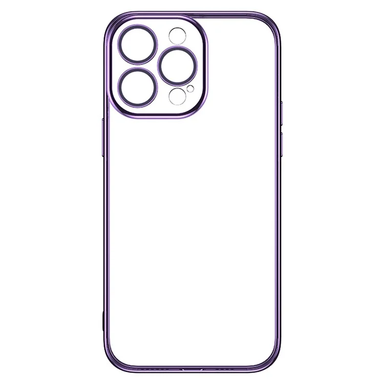 TOTU AA-155 Per iPhone 14 Pro Max Custodia Trasparente in TPU Morbido Placcatura Elettrolitica Cover per Telefono - Viola