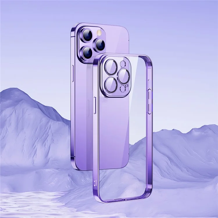 TOTU AA-155 Per iPhone 14 Pro Max Custodia Trasparente in TPU Morbido Placcatura Elettrolitica Cover per Telefono - Viola