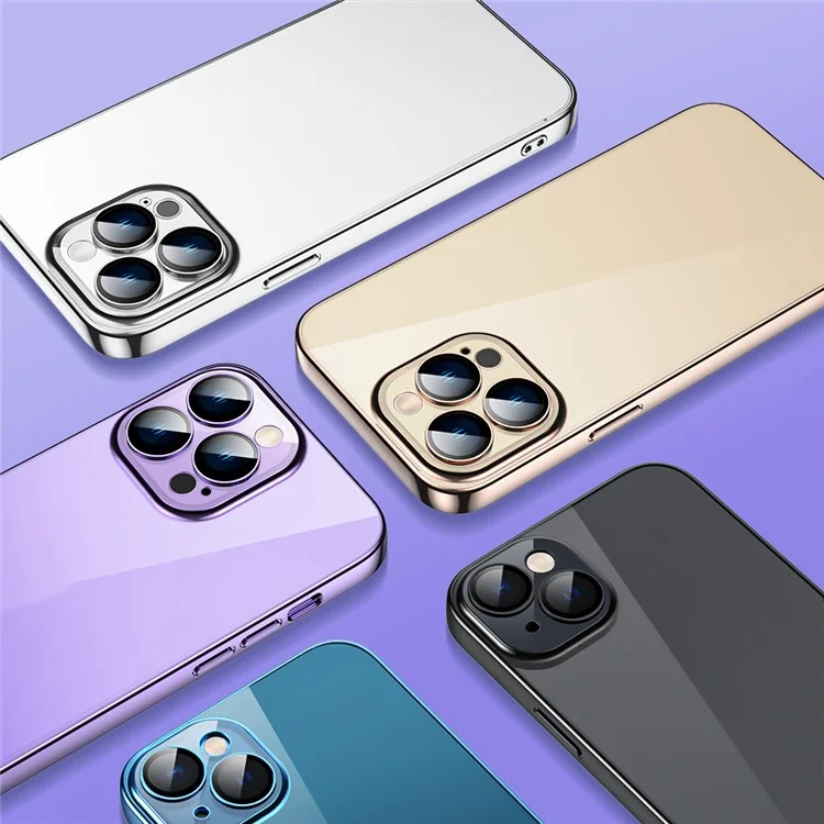 TOTU AA-155 Per iPhone 14 Pro Max Custodia Trasparente in TPU Morbido Placcatura Elettrolitica Cover per Telefono - Viola