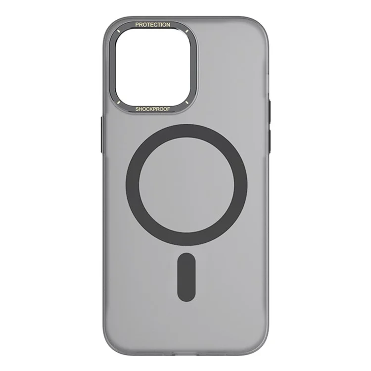 TOTU AA-194 For iPhone 14 Pro Max Case PC+Aluminium Phone Cover Compatible with MagSafe - Transparent Black
