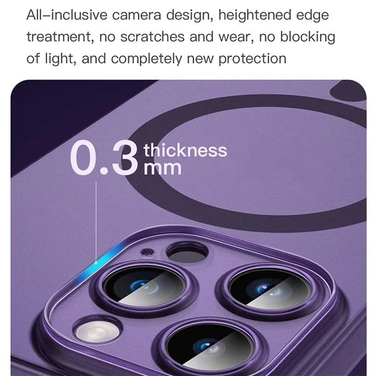 TOTU AA-170 для iPhone 14 Pro PC Case, совместимый с MagSafe, противоударный чехол для телефона - прозрачный фиолетовый