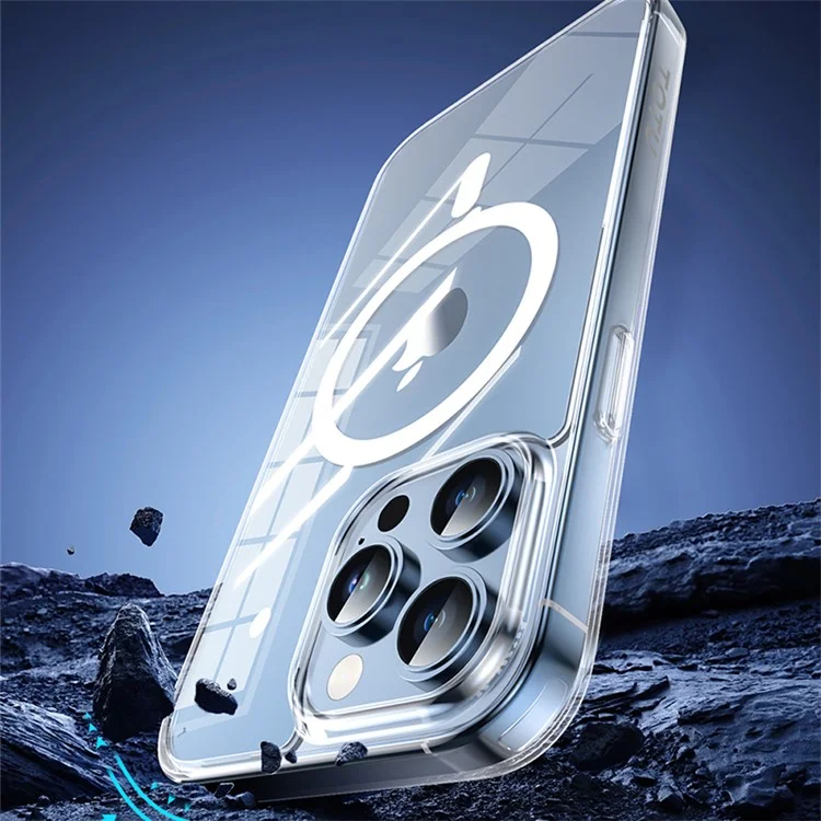Чехол TOTU PC-04 для iPhone 15 Pro Max Clear Mobile Phone Cover TPU+PC+Magnet Shell, совместимый с MagSafe
