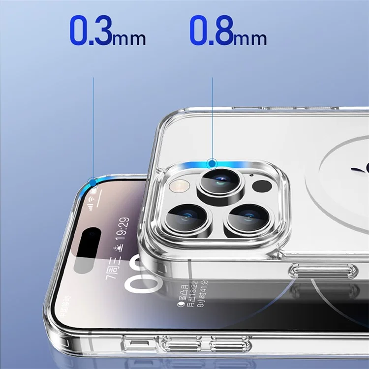 Чехол TOTU PC-04 для iPhone 15 Pro Max Clear Mobile Phone Cover TPU+PC+Magnet Shell, совместимый с MagSafe