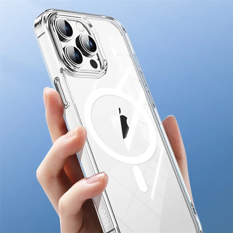 Чехол TOTU PC-04 для iPhone 15 Pro Max Clear Mobile Phone Cover TPU+PC+Magnet Shell, совместимый с MagSafe