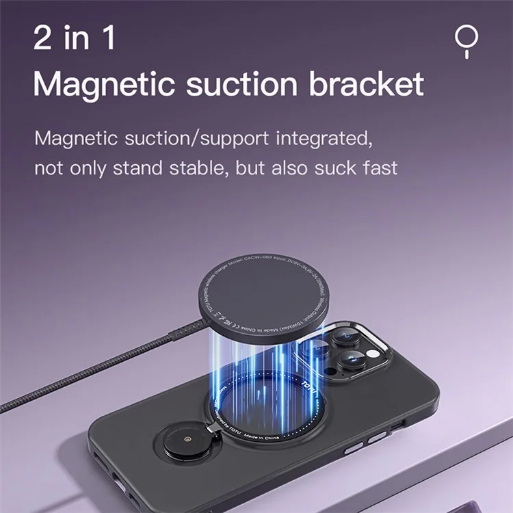 TOTU AA-197 for iPhone 14 Pro Case Compatible with MagSafe PC+TPU Kickstand Phone Case - Purple
