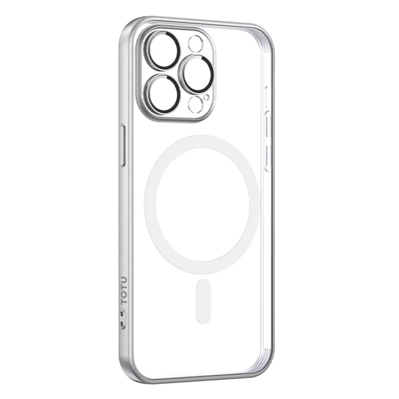 TOTU PC-03 for iPhone 15 Pro Max TPU Case Compatible with MagSafe Anti-Drop Phone Cover - Silver