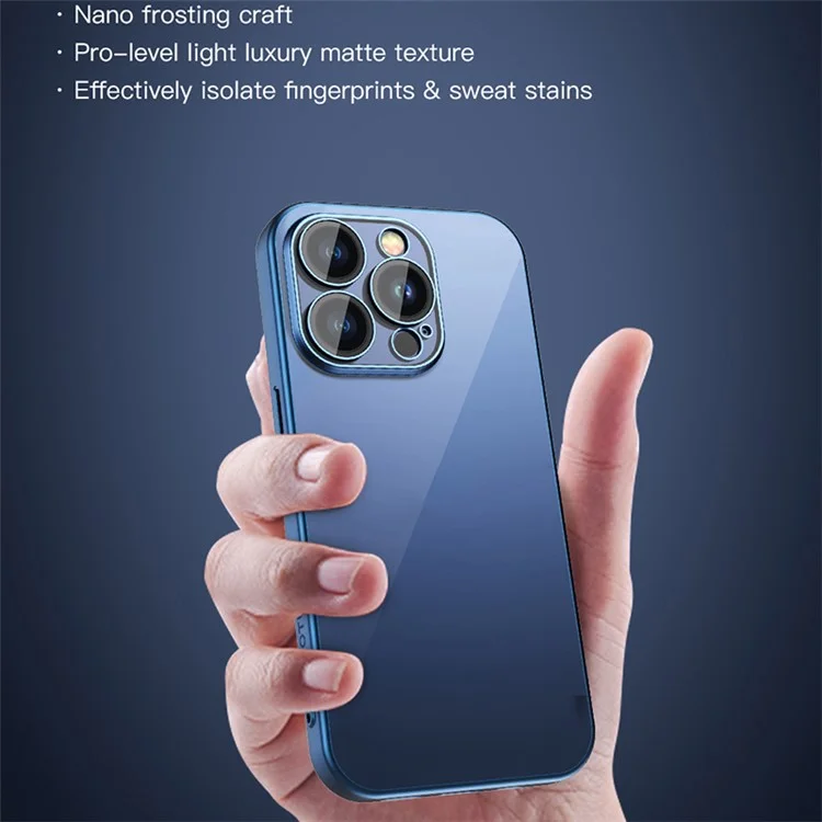 TOTU PC-02 For iPhone 15 Pro Max TPU Case Electroplating Clear Phone Cover - Blue