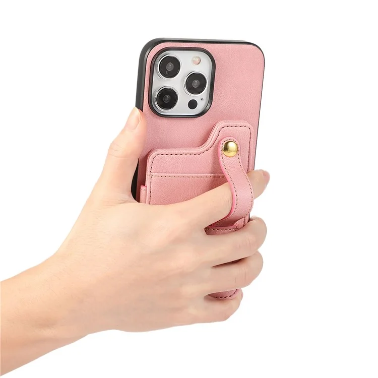ABEEL Style 01 Funda para iPhone 14 Pro Max Horizontal Flip Card Bag Leather+TPU Funda de teléfono - Rosa