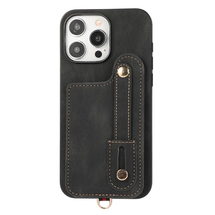 ABEEL Style 03 Para iPhone 14 Pro Case Leather+TPU RFID Blocking Card Bag Cellphone Cover - Preto