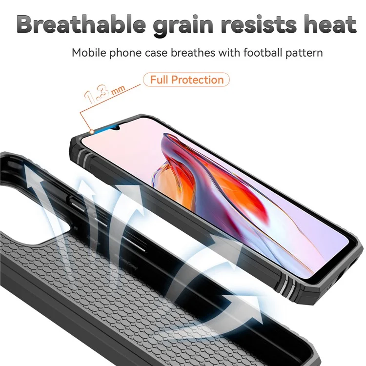 Für Xiaomi Redmi 12C 4G Case Slide Camera Shield Rotatory Kickstand PC+TPU Phone Cover - Schwarz