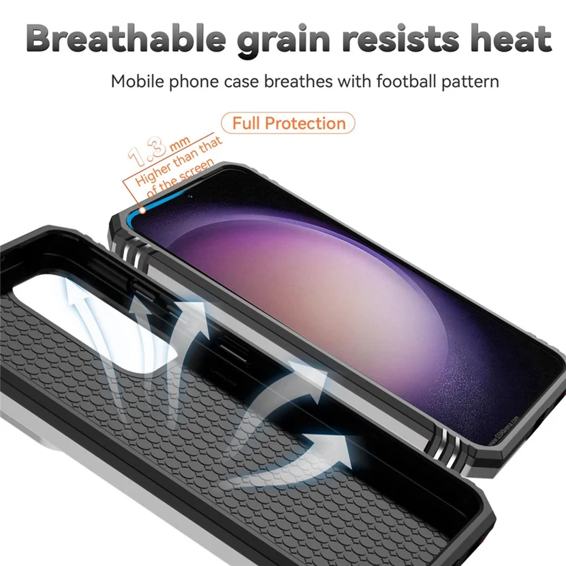 For Samsung Galaxy S23 FE Case Slide Camera Lid PC+TPU Cellphone Cover with Ring Kickstand - Silver