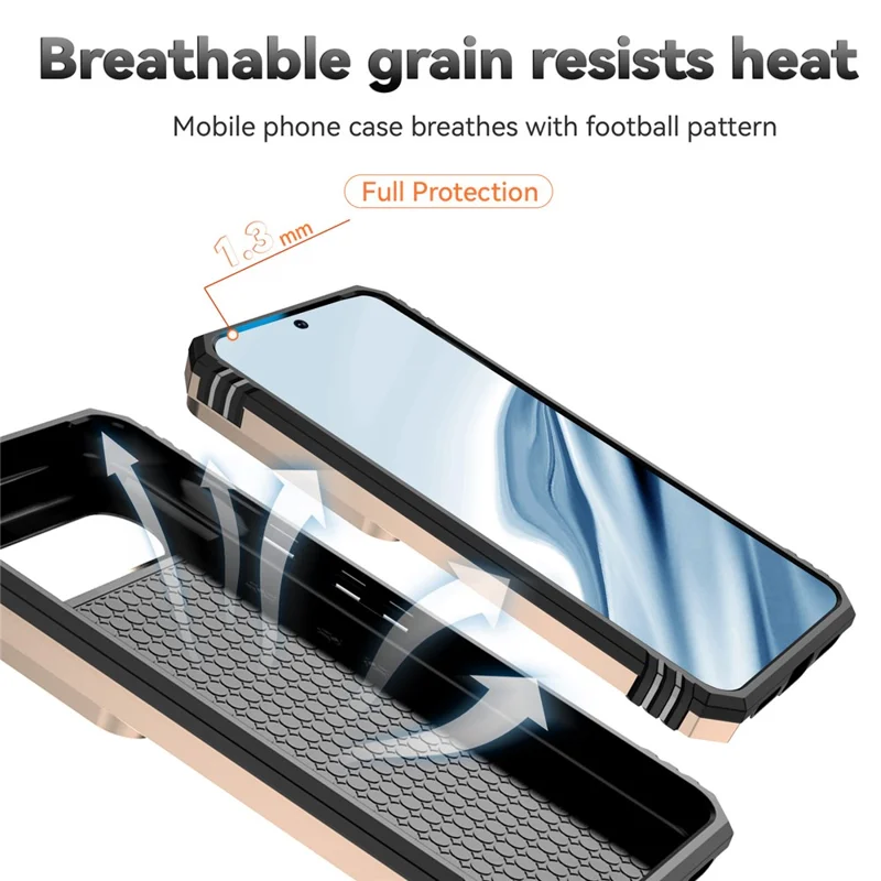 For Google Pixel 8 Case Ring Kickstand PC+TPU Anti-drop Phone Cover with Slide Camera Lid - Gold