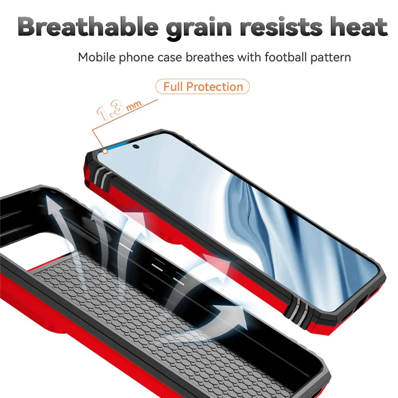 For Google Pixel 8 Case Ring Kickstand PC+TPU Anti-drop Phone Cover with Slide Camera Lid - Red