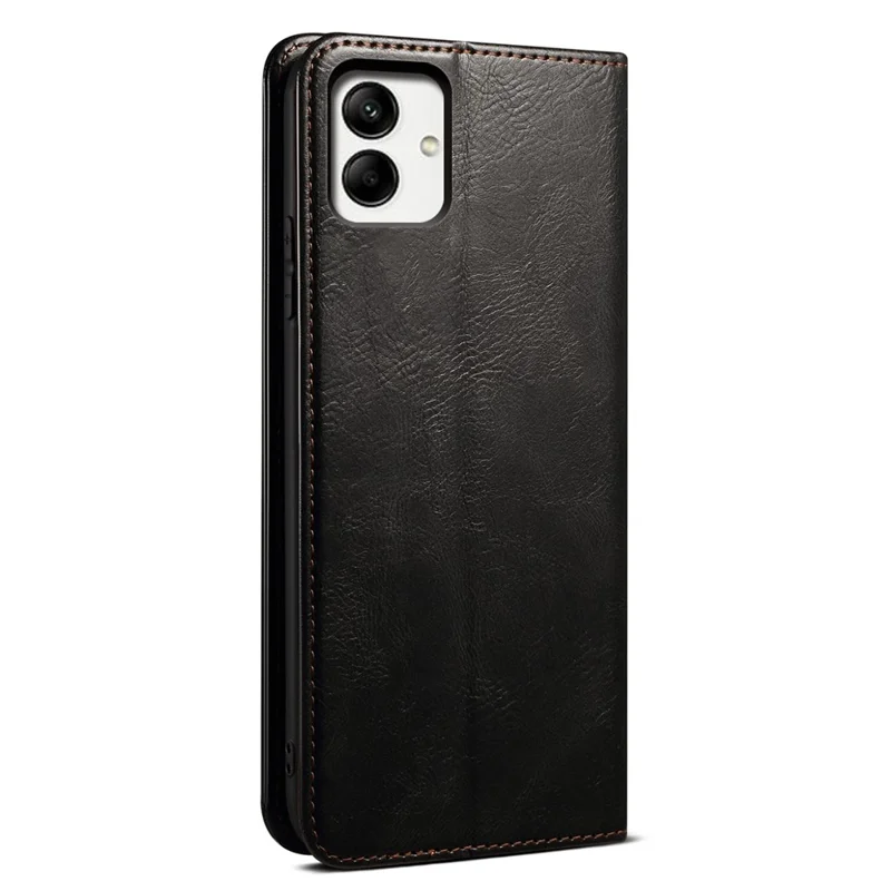 Pour Samsung Galaxy A05 4G Case PU Leather Stand Wallet Leather Phone Cover Shell - Noir