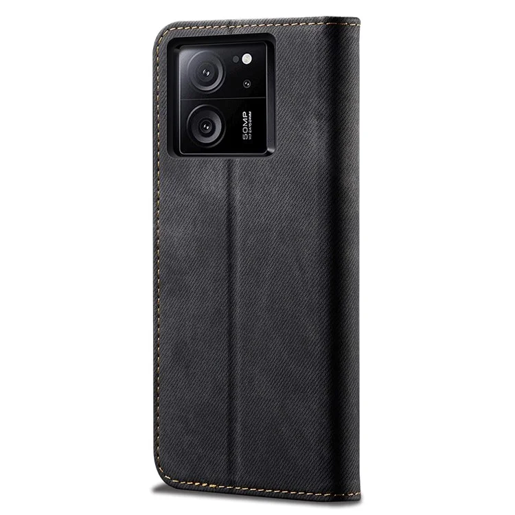 Для Xiaomi Redmi K60 Ultra / 13T Pro / 13T Чехол с ударостойкими углами Кожаный чехол-кошелек - Черный