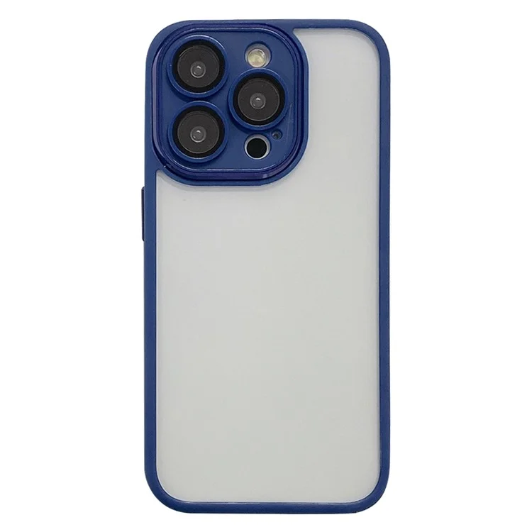 Para iPhone 15 Pro Case Transparente TPU+PC+Cubierta de Teléfono de Vidrio - Azul