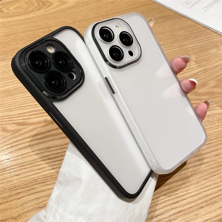 Para iPhone 15 Pro Case Transparente TPU+PC+Cubierta de Teléfono de Vidrio - Azul