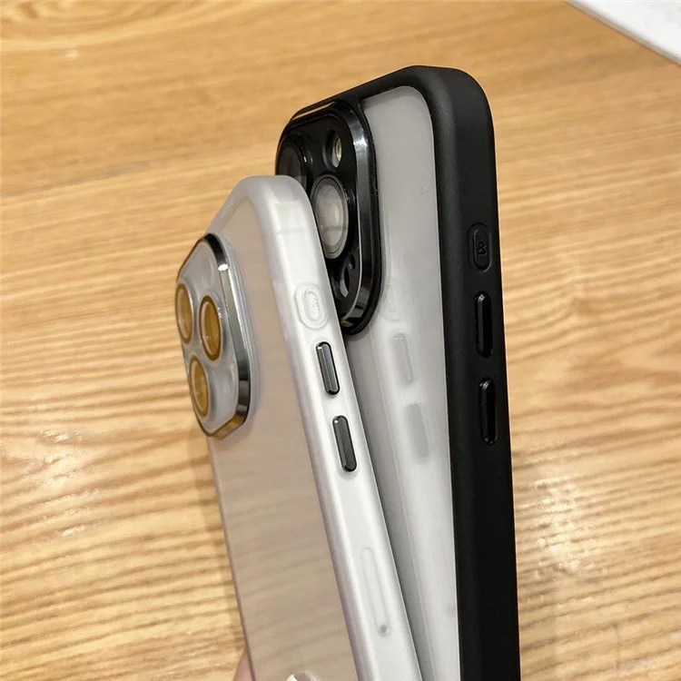 Para iPhone 15 Pro Case Transparente TPU+PC+Cubierta de Teléfono de Vidrio - Azul