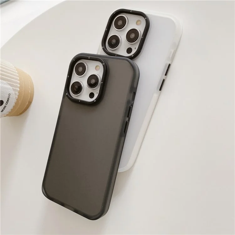 Stoßfeste Hülle für iPhone 15 Pro Max Case TPU+PC Hybrid Handy-Rückenschale - Schwarz