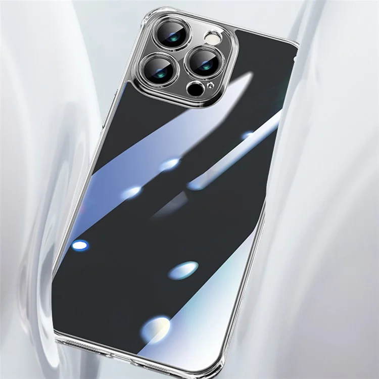 SULADA TPU Frame +Tempered Glass Back Case for iPhone 15 Pro Case Crystal-Clear Phone Cover - Transparent Black