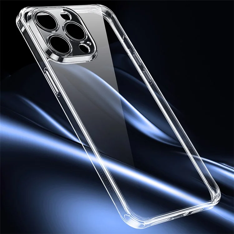 SULADA TPU Frame +Tempered Glass Back Case for iPhone 15 Pro Case Crystal-Clear Phone Cover - Transparent Black
