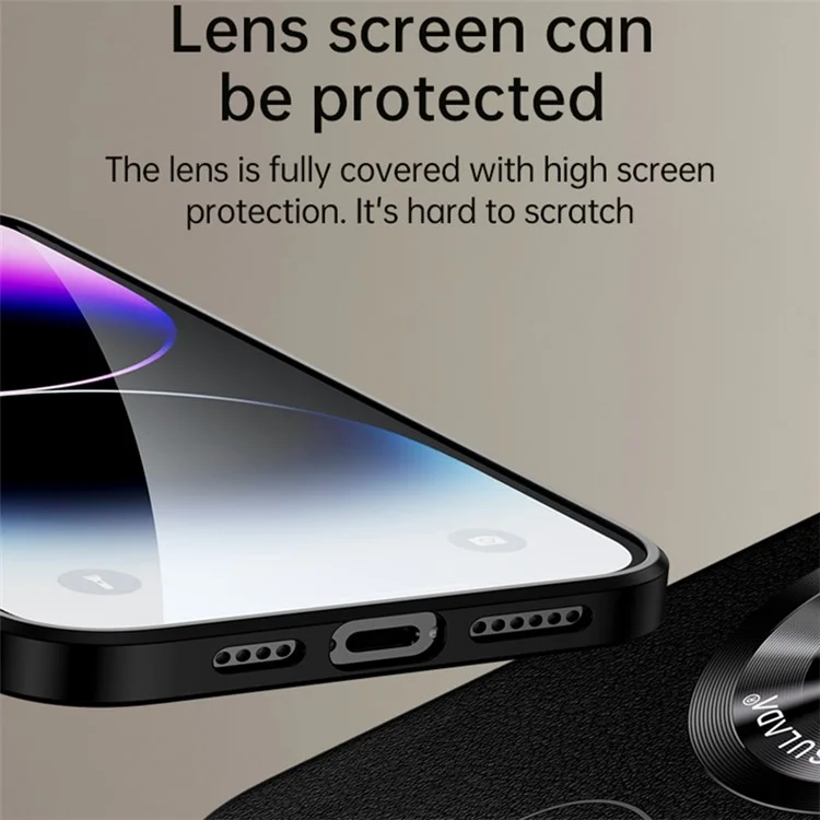 SULADA Для iPhone 15 Pro Магнитный чехол Микрофибра Кожа+TPU Защитный чехол для телефона - Черный
