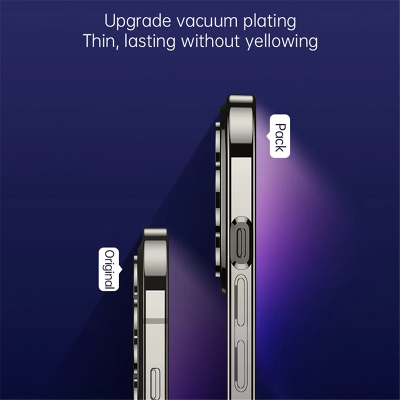 SULADA For iPhone 15 Magnetic Case Compatible with MagSafe Tempered Glass+TPU Phone Cover - Silver