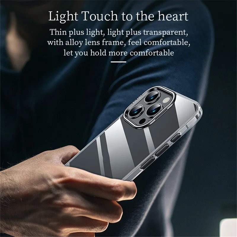 SULADA For iPhone 15 Pro Max Case Camera Kickstand Clear TPU+PC Anti-drop Phone Cover - Blue
