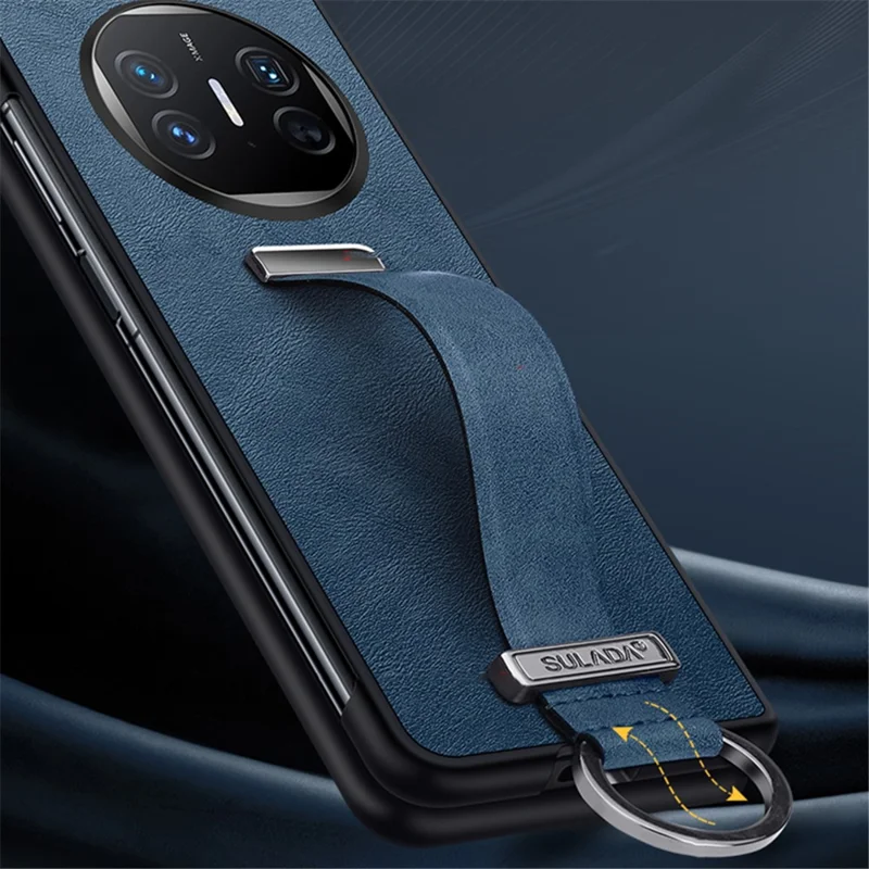 SULADA Fashion Series for Huawei Mate X5 Case Retractable Hand Strap Kickstand Phone Cover - Green