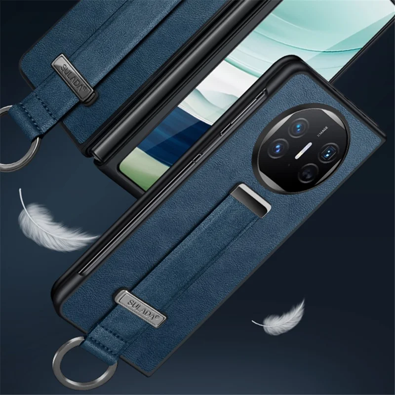 SULADA Fashion Series for Huawei Mate X5 Case Retractable Hand Strap Kickstand Phone Cover - Green