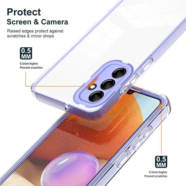 Pour Samsung Galaxy S23 FE Coque TPU + PC Anti-chute Coque de téléphone à dos transparent - Violet