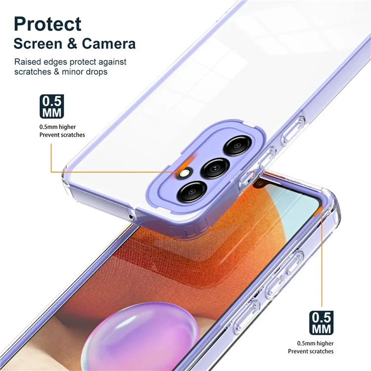 Para Samsung Galaxy M54 5G / F54 5G Capa TPU+PC Transparente à Prova de Choque - Roxo