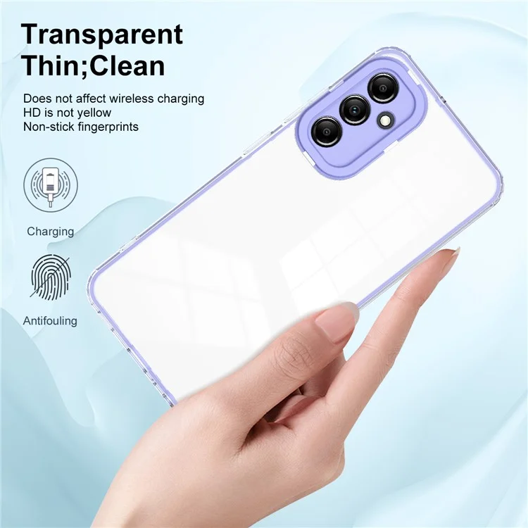 Para Samsung Galaxy M54 5G / F54 5G Capa TPU+PC Transparente à Prova de Choque - Roxo