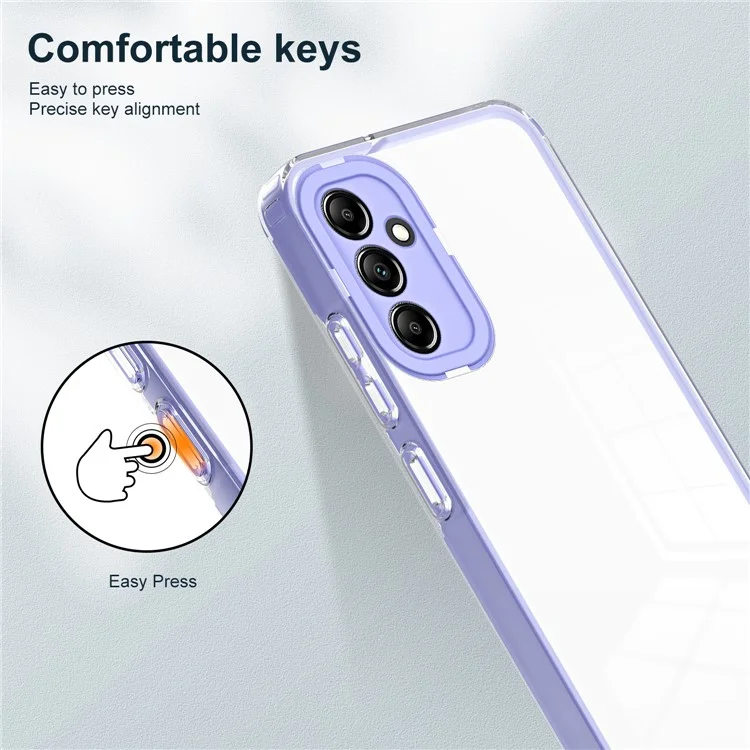 Para Samsung Galaxy M54 5G / F54 5G Capa TPU+PC Transparente à Prova de Choque - Roxo