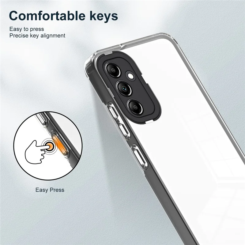 For Samsung Galaxy M54 5G / F54 5G Case TPU+PC Clear Shockproof Phone Cover - Black