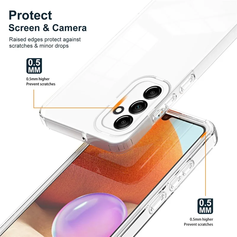 For Samsung Galaxy M54 5G / F54 5G Case TPU+PC Clear Shockproof Phone Cover - White