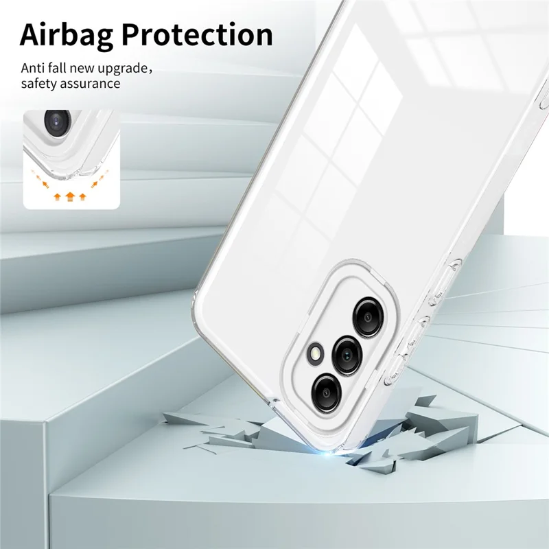 For Samsung Galaxy M54 5G / F54 5G Case TPU+PC Clear Shockproof Phone Cover - White